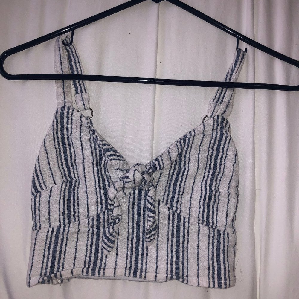 Striped Tie Crop Top